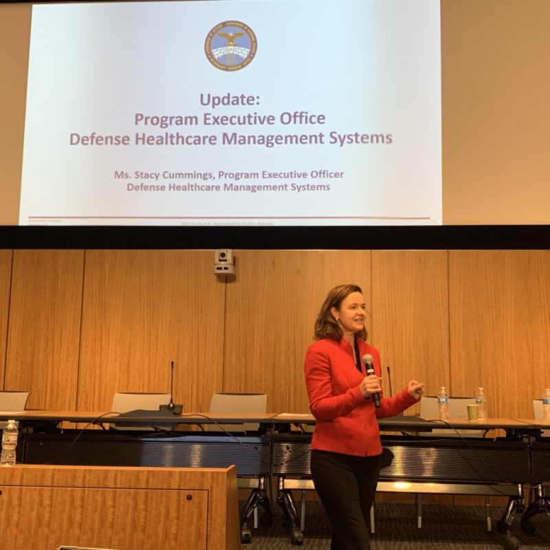 Stacy Cummings at DoD VA Industry Interoperability Roundtable
